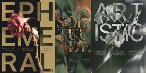 Avantgarde Typoart Floral Posters generated by gemini-image