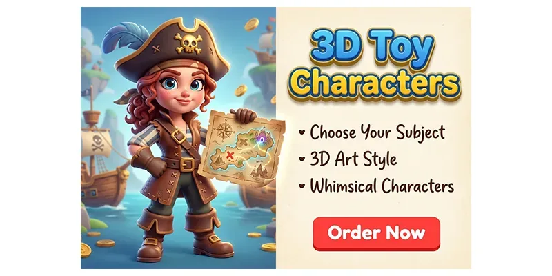 3D Toy Characters generated by undefined
