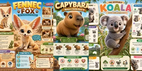 Cute Animal Learning Infographics generated by chatgpt-image