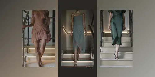 Luxury Staircase Fashion Videos generated by kling