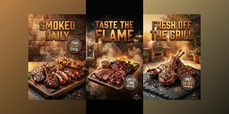 Bbq Grilled Meat Ad Poster Generator