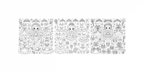 Fantasy Paper Doll Colorings generated by chatgpt-image
