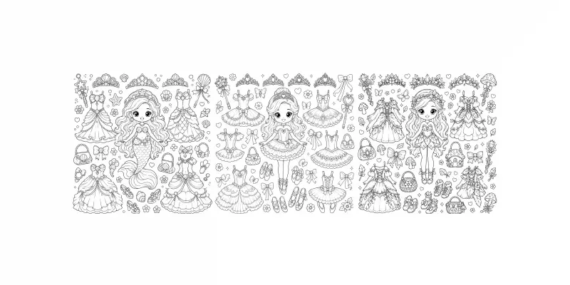 Fantasy Paper Doll Colorings generated by undefined