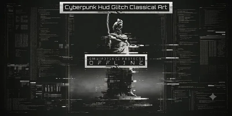 Cyberpunk Hud Glitch Classical Art generated by undefined