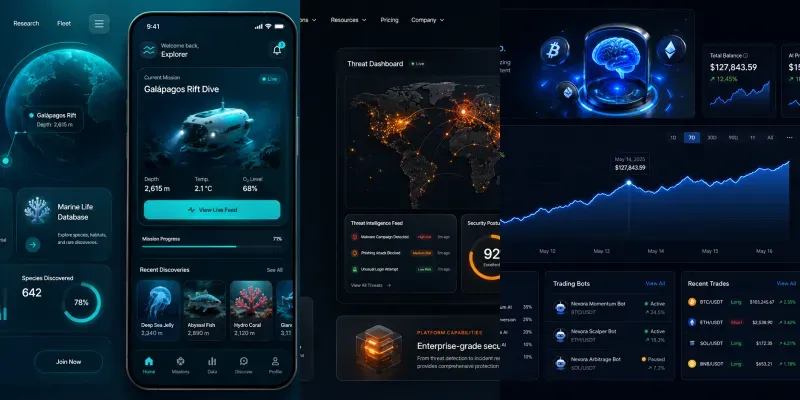 Sleek Saas Landing Page UI UX Designs generated by undefined