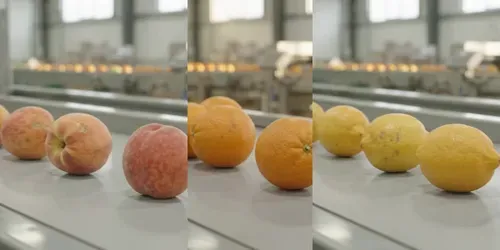 Industrial Fruit Conveyor Videos generated by veo