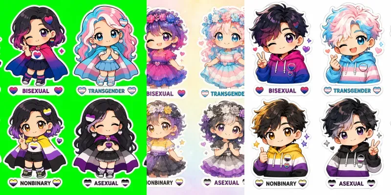 Pride Kawaii Sticker Sheets generated by undefined