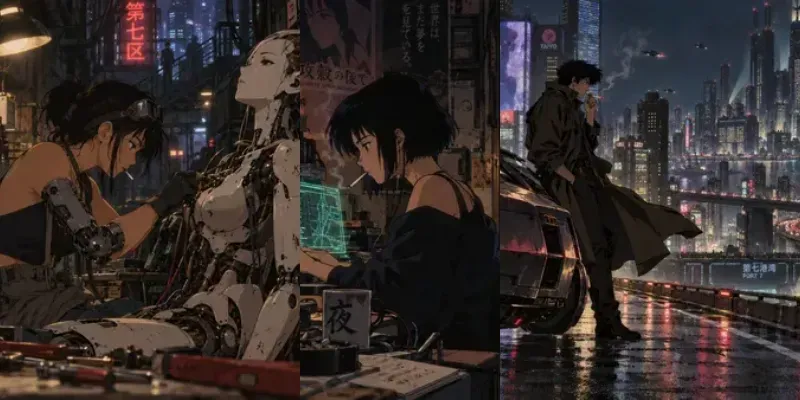 90s Retro Anime Cyberpunk Film Stills