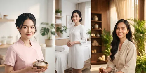 Realistic Asian Beauty Spa Portraits generated by gemini-image