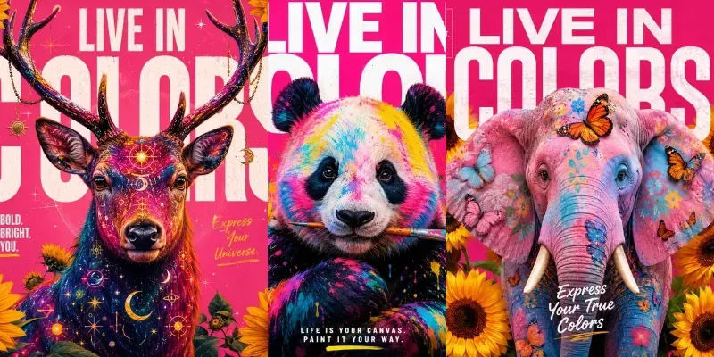 Live In Colors Animal Posters generated by undefined