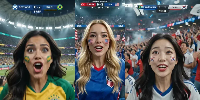 Beautiful Football Fans In World Cup generated by undefined