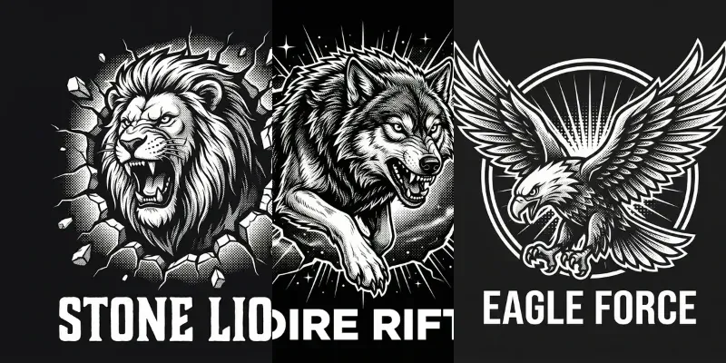Monochrome Line Art Logos generated by undefined