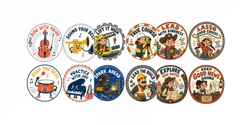 Character Encouragement Badge Cliparts generated by undefined