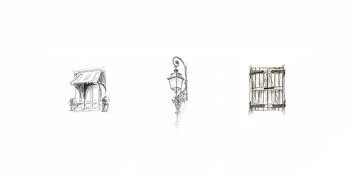 Charcoal Handdrawn Architectural Icons generated by midjourney