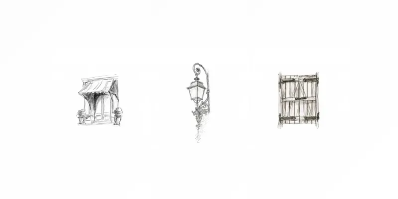 Charcoal Handdrawn Architectural Icons generated by undefined