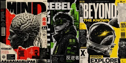 Postmodern Editorial Posters generated by chatgpt-image