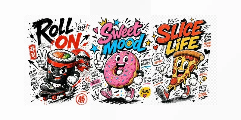 Streetwear Doodle Tshirt Designs generated by undefined