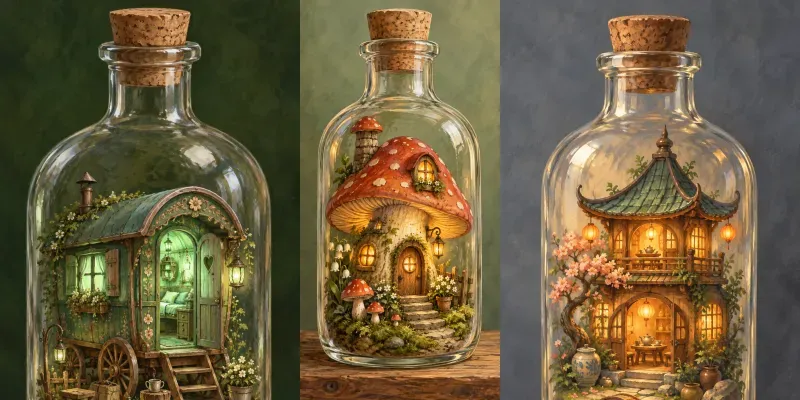 Storytelling Glass Bottle Homes generated by undefined