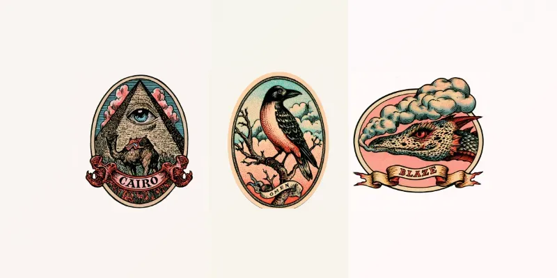 Vintage Tattoo Emblem Stickers generated by undefined