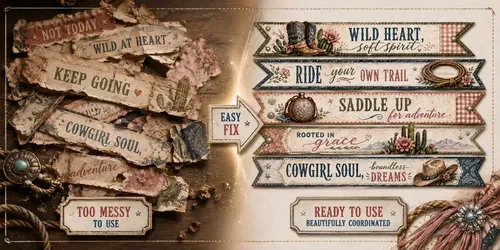 Western Junk Journal Ephemera Strips generated by chatgpt-image