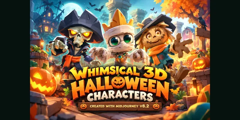 Whimsical 3D Halloween Characters generated by undefined