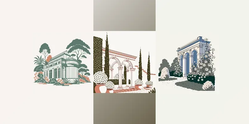 Elegant Architectural Garden Vectors generated by undefined