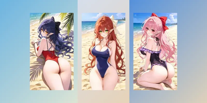 Anime Elf Beach Girls