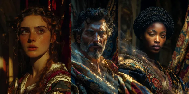 Neorenaissance Caravaggio Muse Portraits generated by undefined