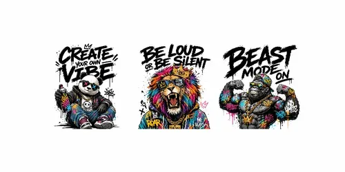 Graffiti Animal Quote Tshirts generated by chatgpt-image