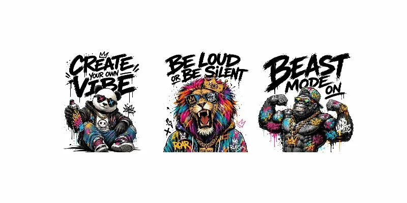 Graffiti Animal Quote Tshirts generated by undefined