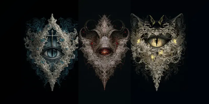 Occult Lace Eye Vector Graphic Art