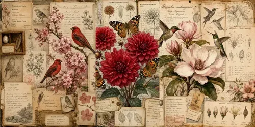 Vintage Poppy Butterfly Art Sets generated by chatgpt-image