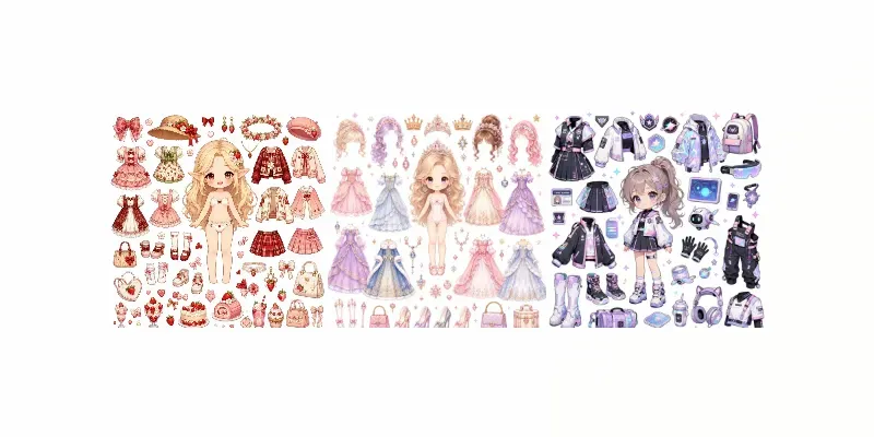 Cute Chibi Dressup Character Packs generated by undefined