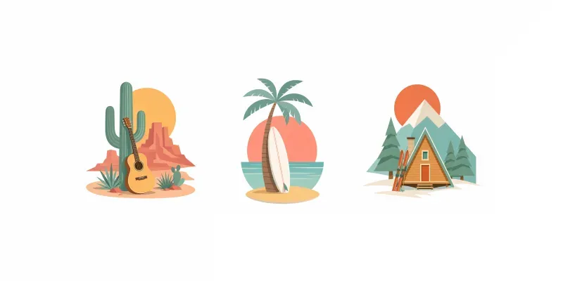 Retro Midcentury Clipart generated by undefined