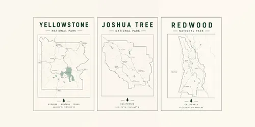 Minimal Line Art National Parks Posters generated by chatgpt-image