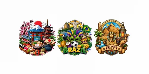 Global Culture Stickers generated by chatgpt-image