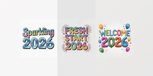 2026 Colorful New Year Texts generated by ideogram
