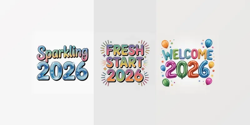 2026 Colorful New Year Texts generated by undefined