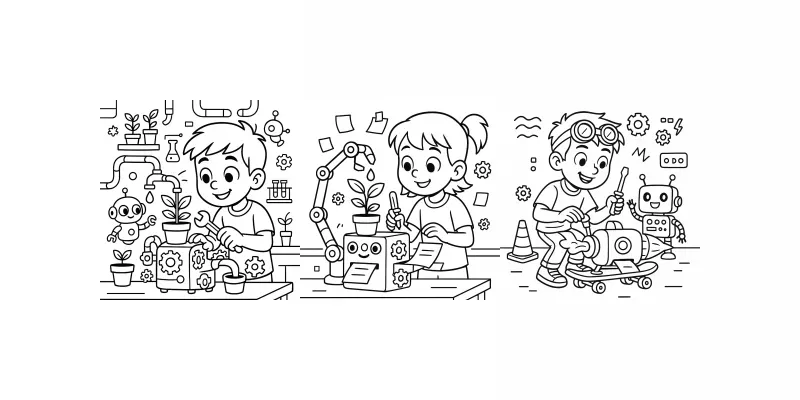 Creative Stem Adventure Coloring Pages generated by undefined