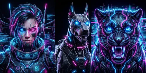 Futuristic Cyberpunk Portraits generated by gemini-image