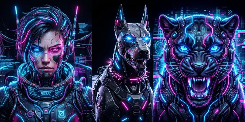 Futuristic Cyberpunk Portraits generated by undefined