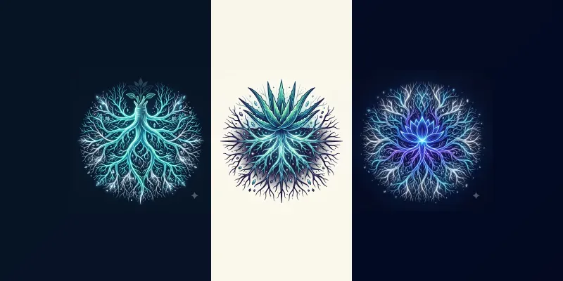 Neon Plant Root System Emblems generated by undefined