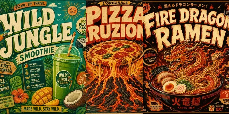 Retro Food Posters generated by undefined