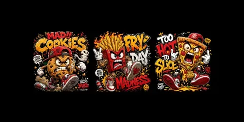 Crazy Mascot Cartoon Tshirts generated by chatgpt-image