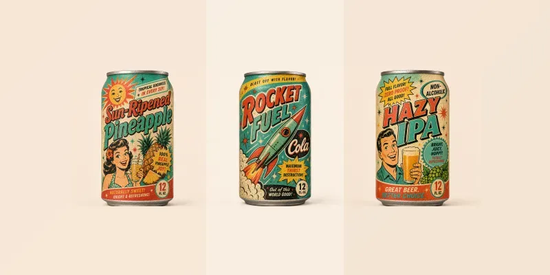 1950s Vintage Lithograph Beverage Mockups