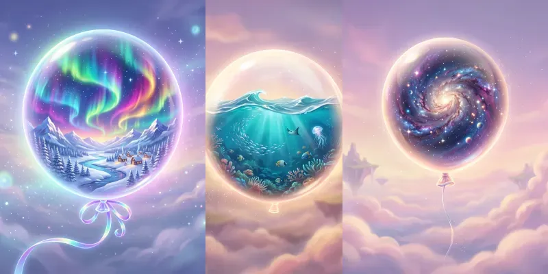 Dreamlike Balloon Universe Worlds generated by undefined