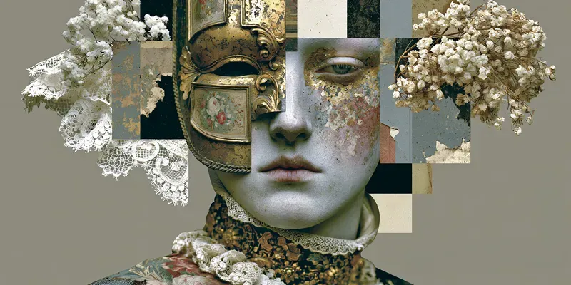 Lace Curio Collage Prints generated by undefined