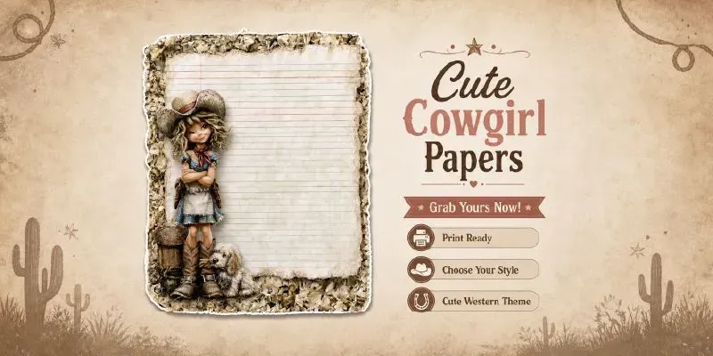 Cute Western Cowgirl Plain Papers generated by undefined