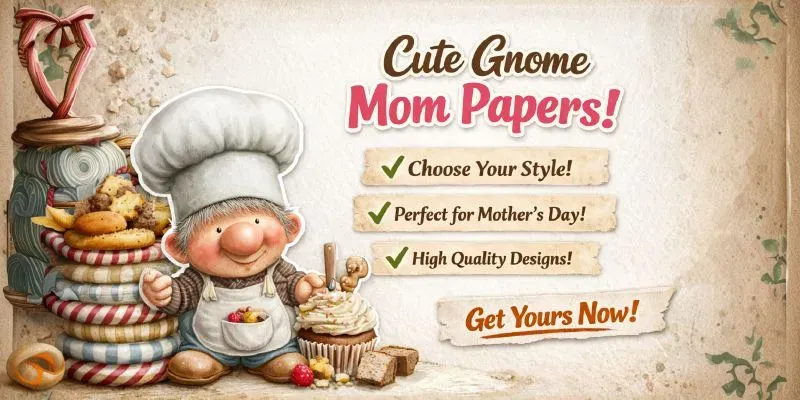 Gnome Mothers Day Plain Papers generated by undefined