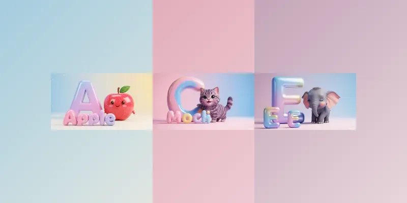 3D Kawaii Alphabet Educational Videos generated by undefined